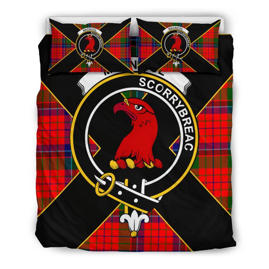 MacNicol (of Scorrybreac) Tartan Crest Bedding Set - Luxury Style