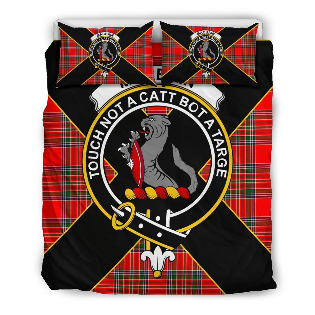 MacBain Tartan Crest Bedding Set - Luxury Style