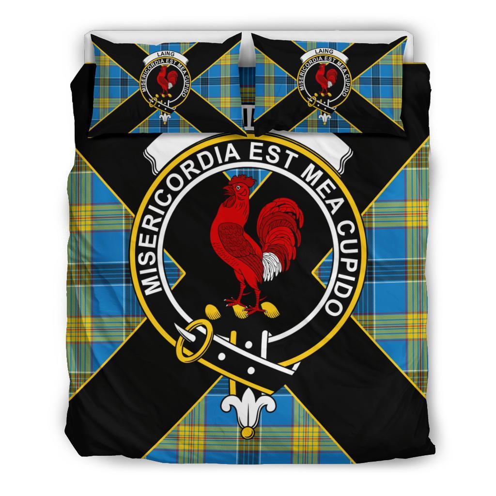 Laing Tartan Crest Bedding Set - Luxury Style