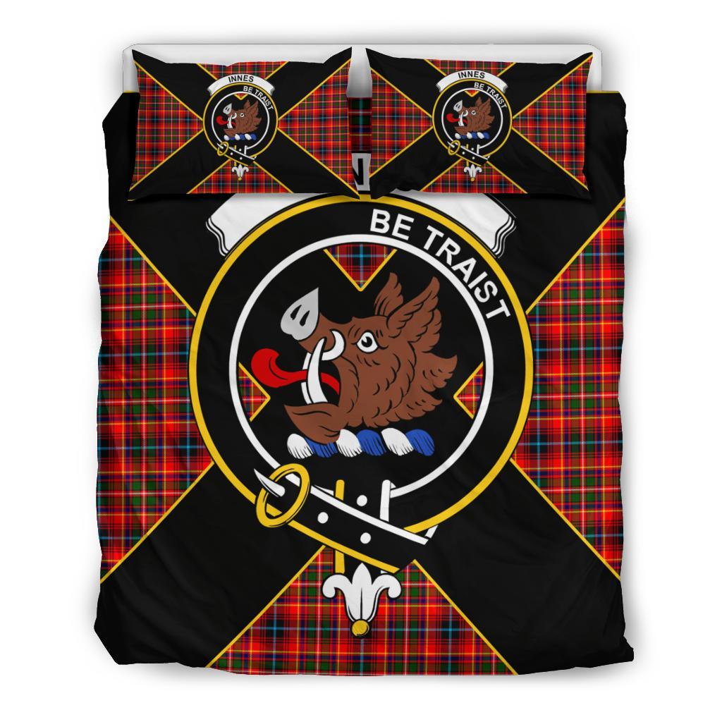 Innes Tartan Crest Bedding Set - Luxury Style