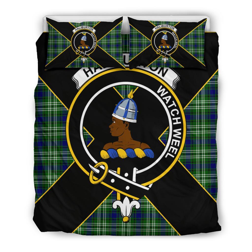 Haliburton Tartan Crest Bedding Set - Luxury Style