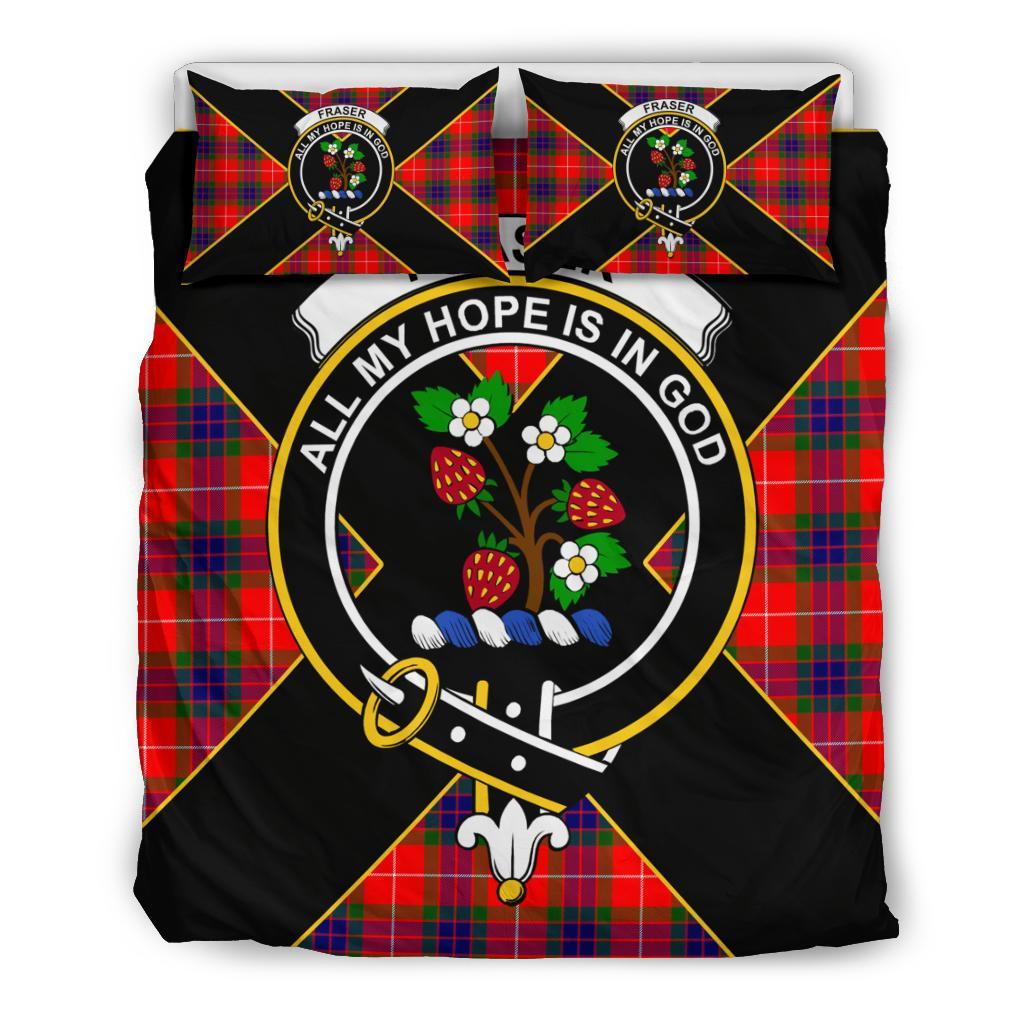 Fraser Tartan Crest Bedding Set - Luxury Style