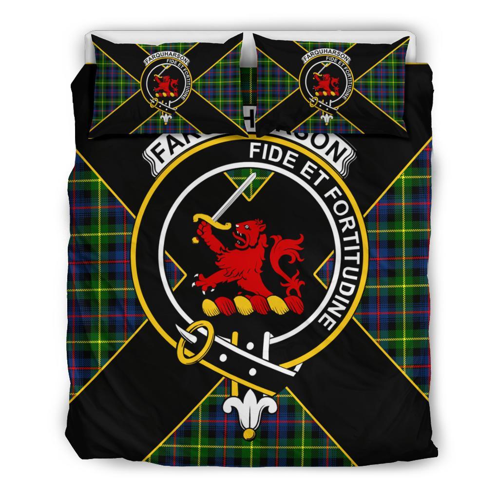 Farquharson Tartan Crest Bedding Set - Luxury Style