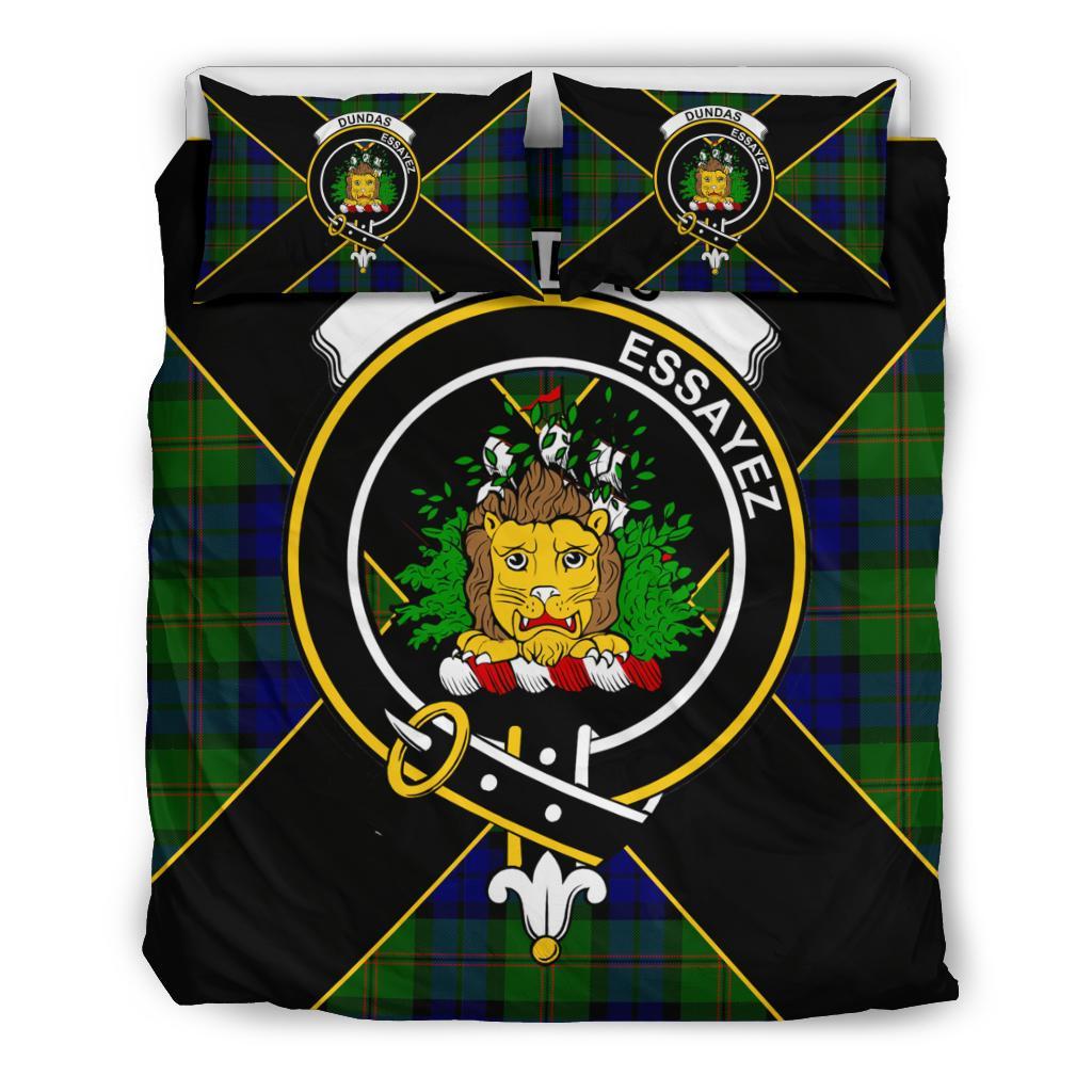 Dundas Tartan Crest Bedding Set - Luxury Style