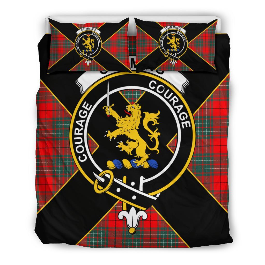 Cumming Tartan Crest Bedding Set - Luxury Style