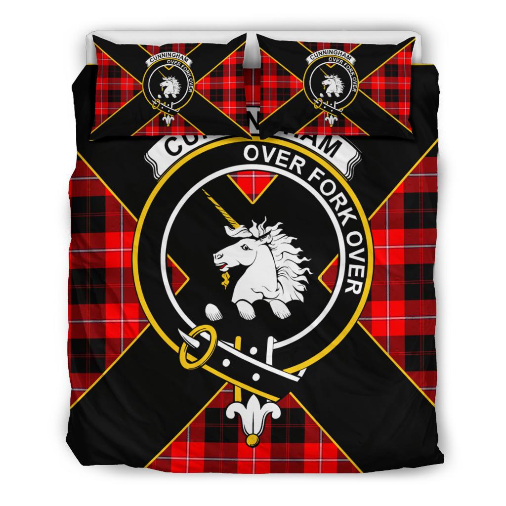 Cunningham Tartan Crest Luxuxy Style Bedding Set