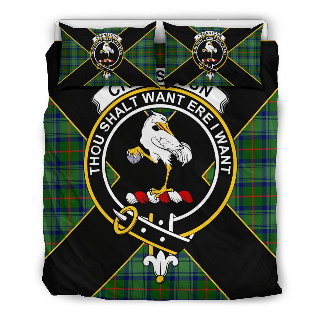 Cranstoun Tartan Crest Bedding Set - Luxury Style