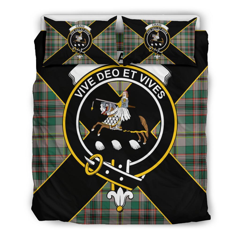 Craig Tartan Crest Bedding Set - Luxury Style