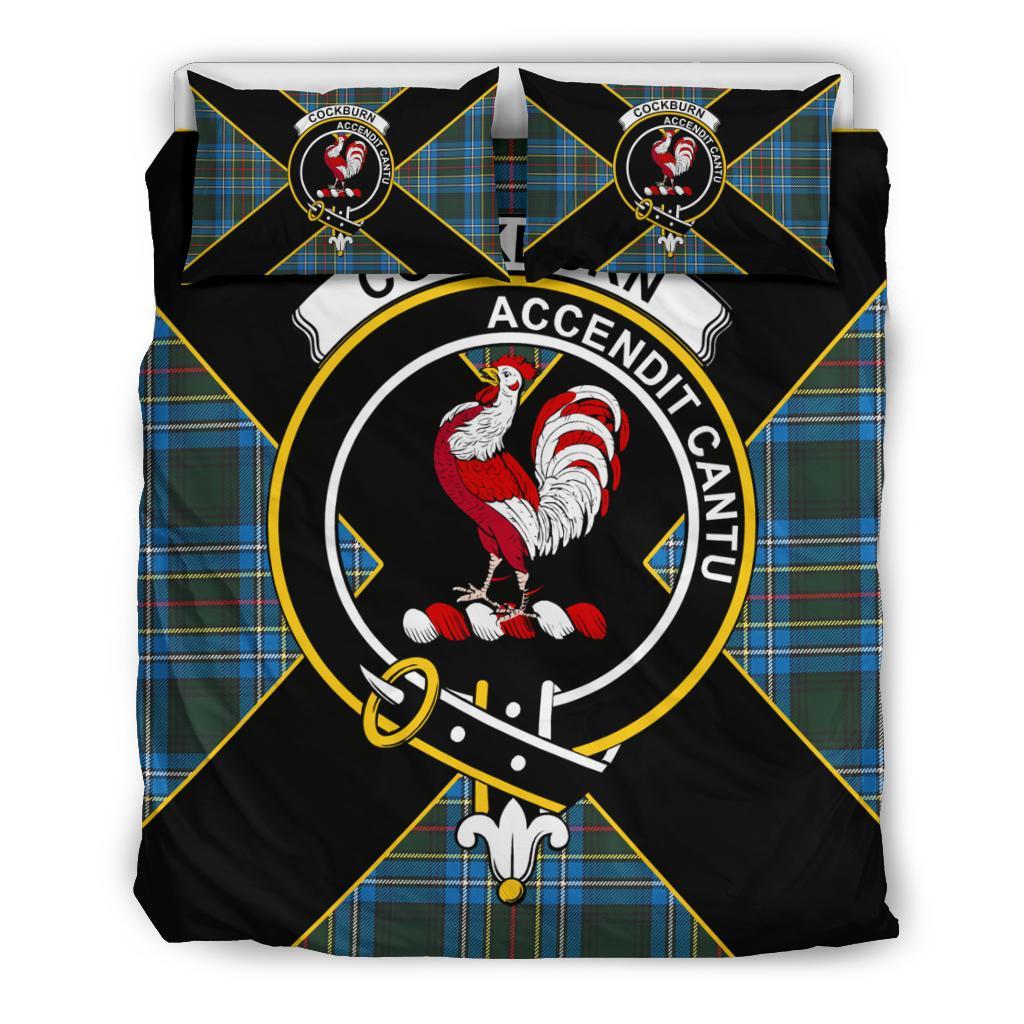 Cockburn Tartan Crest Bedding Set - Luxury Style