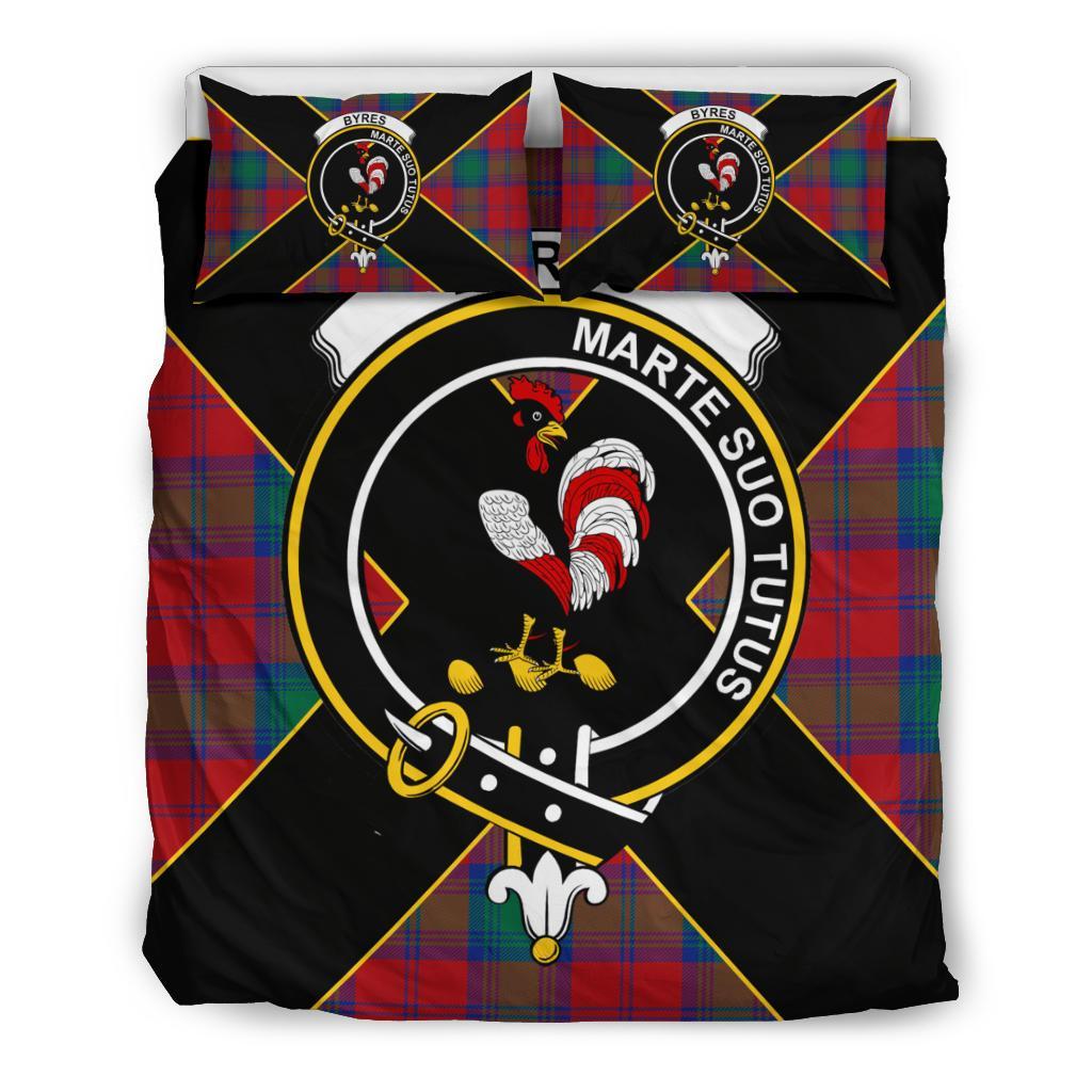 Byres Tartan Crest Bedding Set - Luxury Style