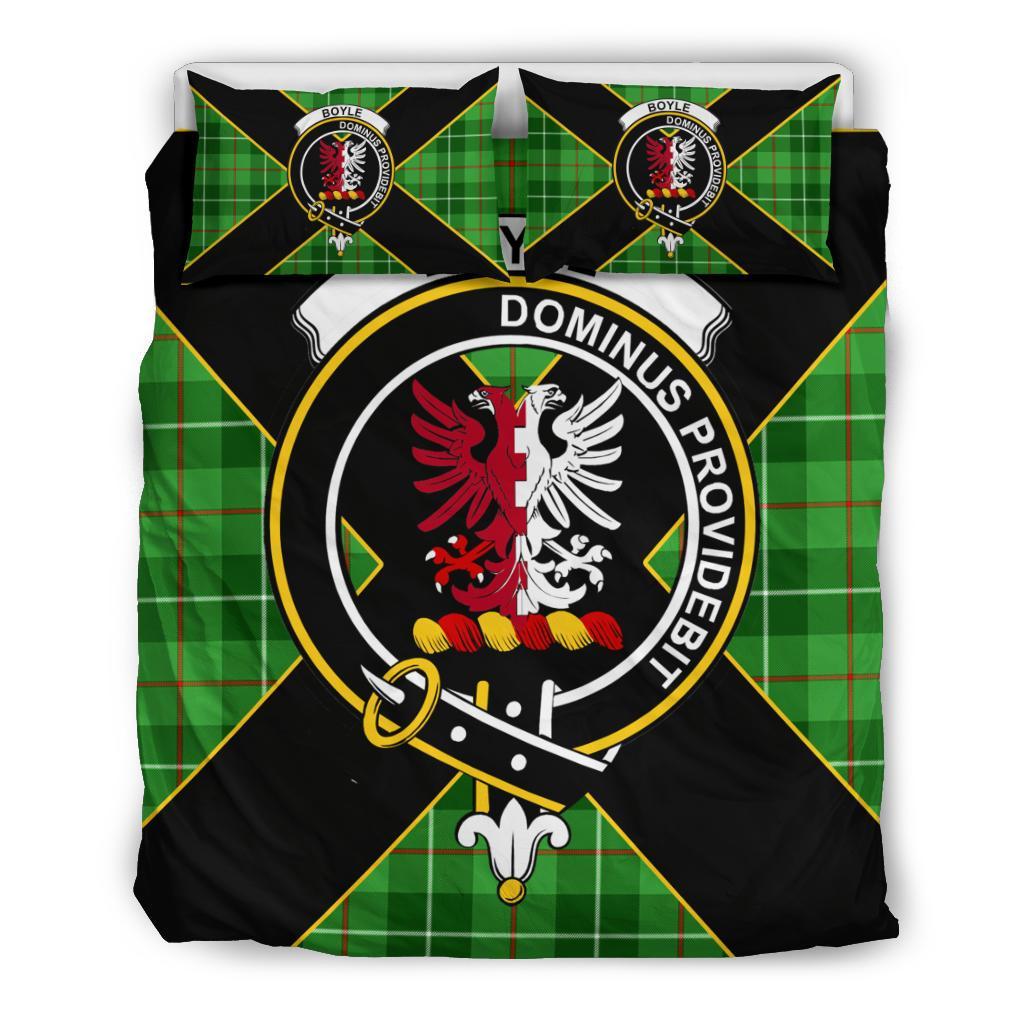 Boyle Tartan Crest Bedding Set - Luxury Style