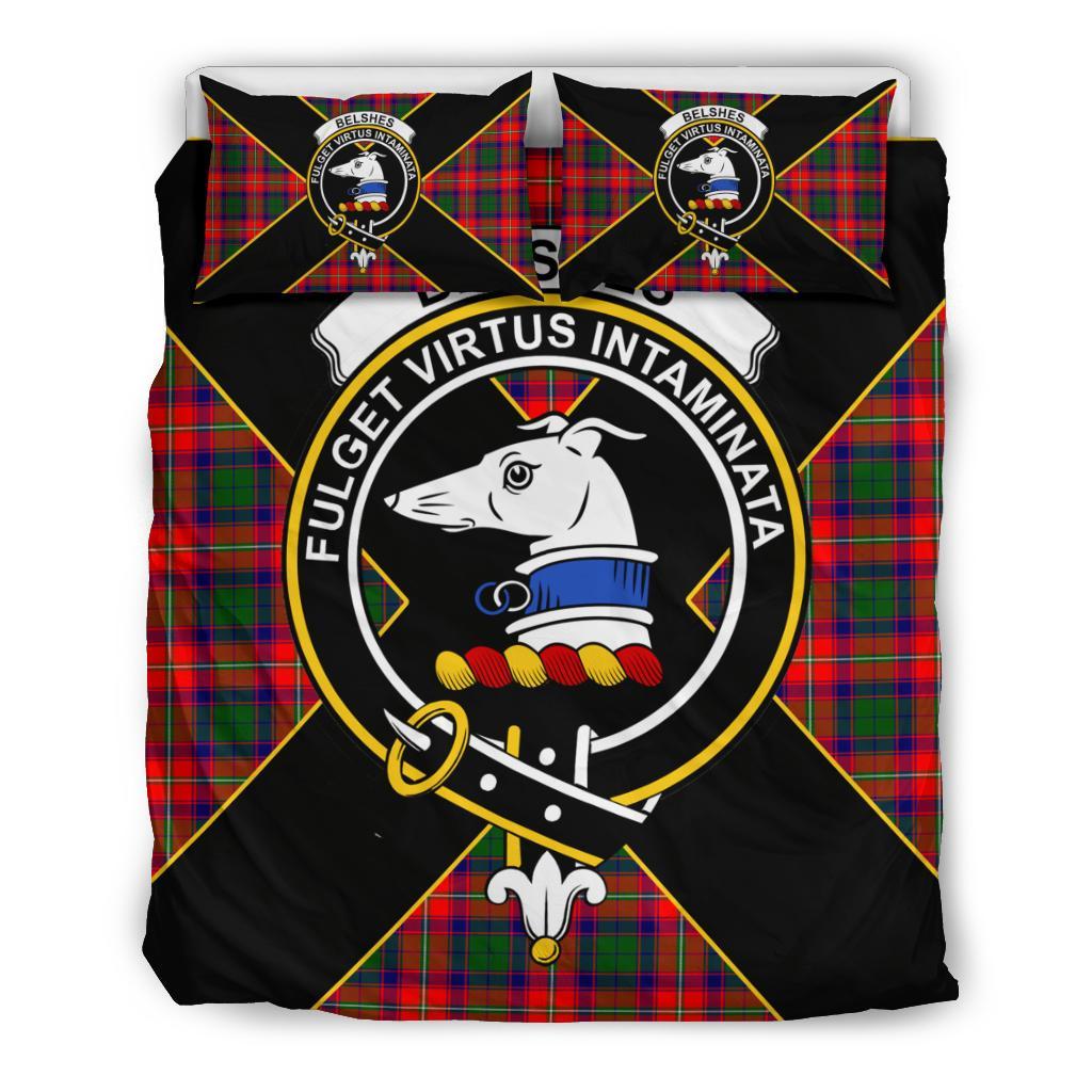 Belshes Tartan Crest Bedding Set - Luxury Style