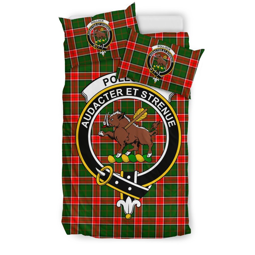 Pollock Family Tartan Crest Bedding Set