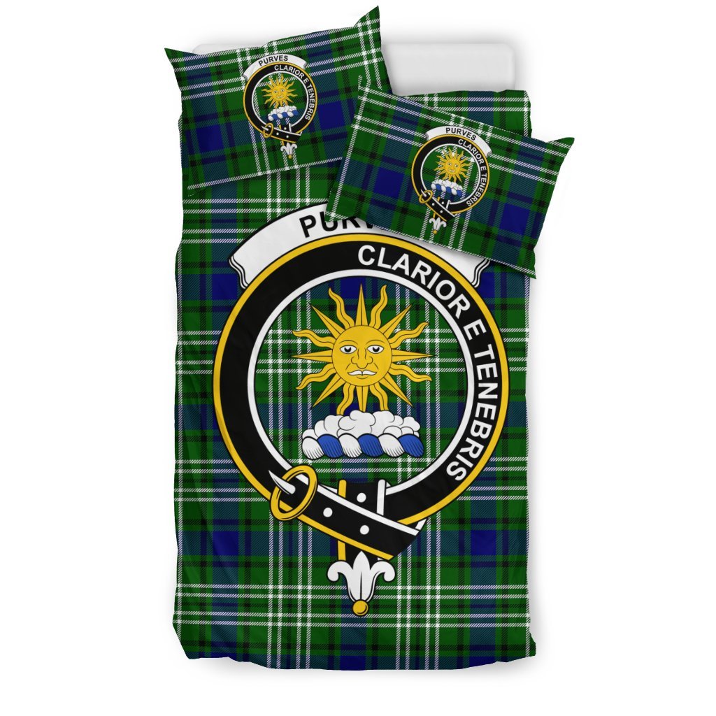 Purves Family Tartan Crest Bedding Set