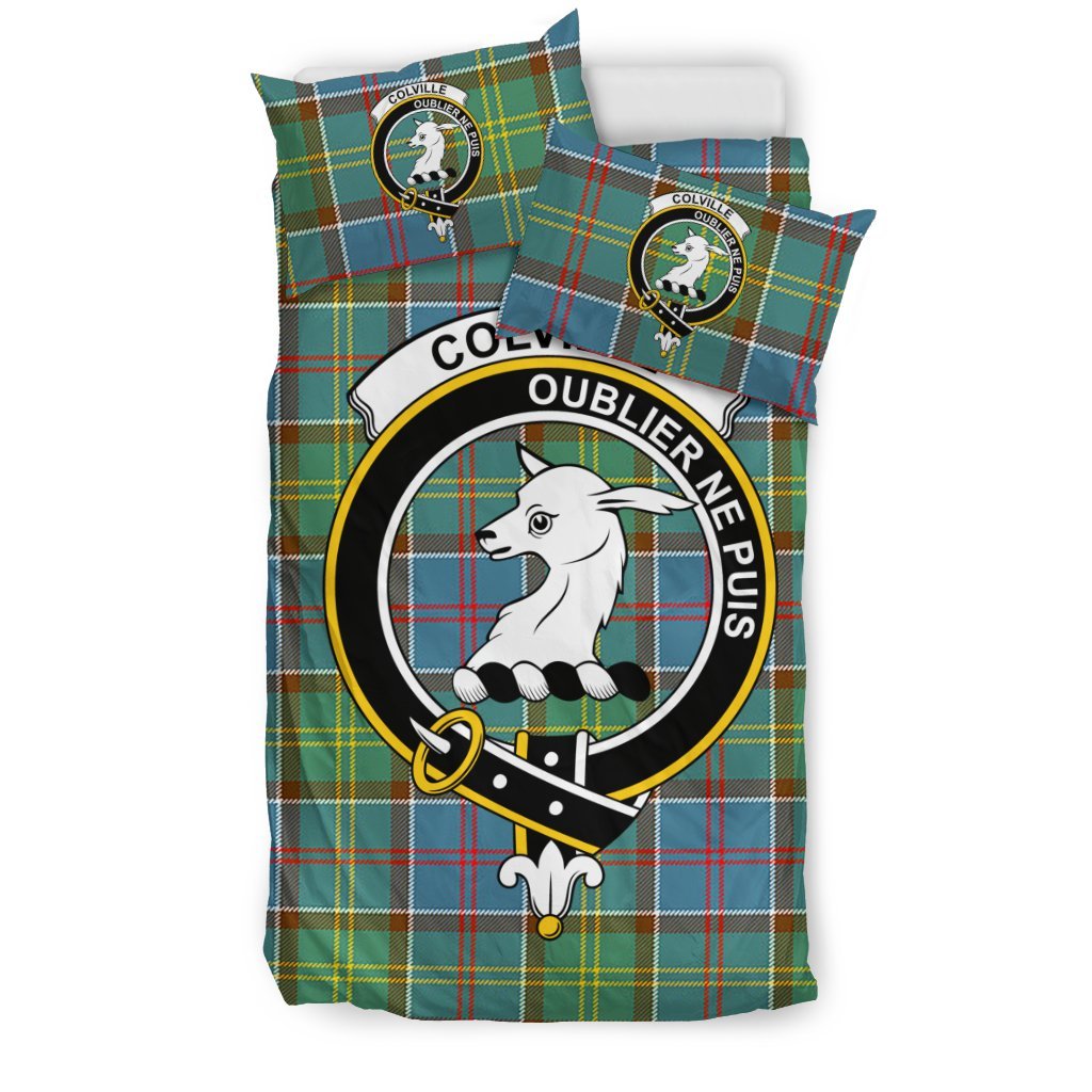 Colville Family Tartan Crest Bedding Set