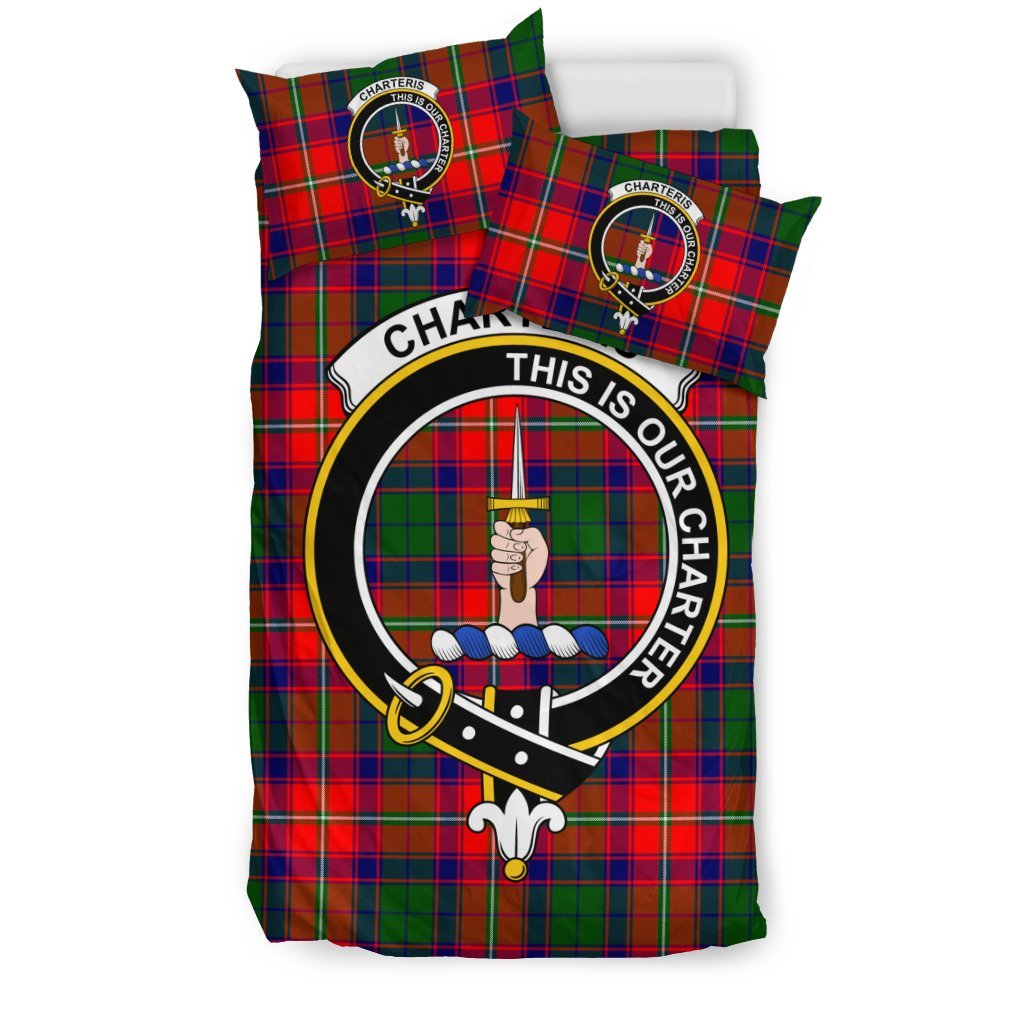 Charteris (Earls Of Wemyss) Tartan Crest Bedding Set