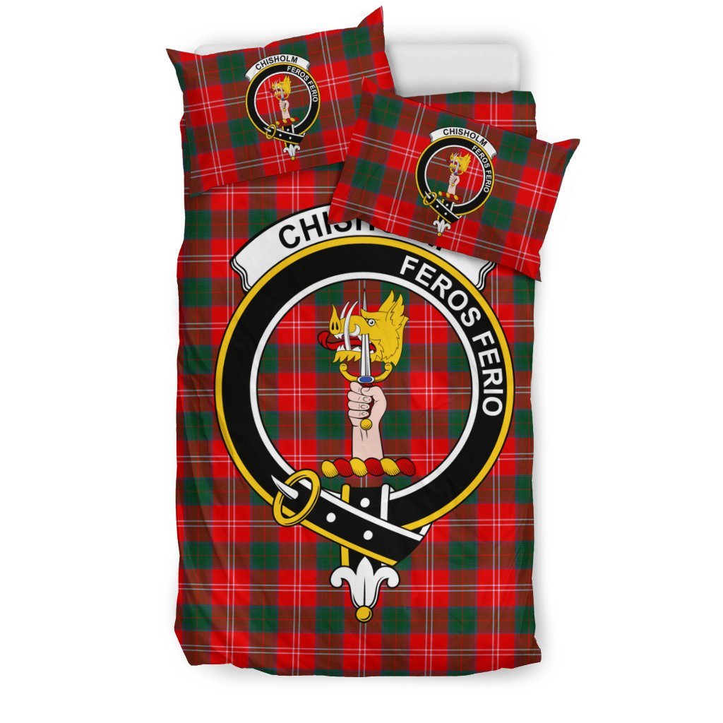 Chisholm Family Tartan Crest Bedding Set