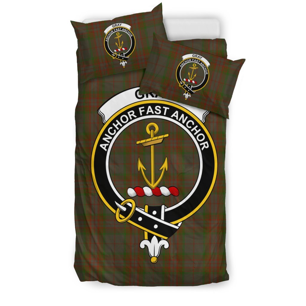 Gray Family Tartan Crest Bedding Set