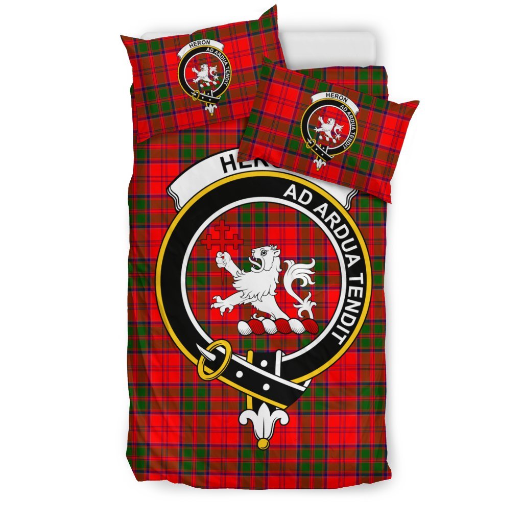 Heron Family Tartan Crest Bedding Set