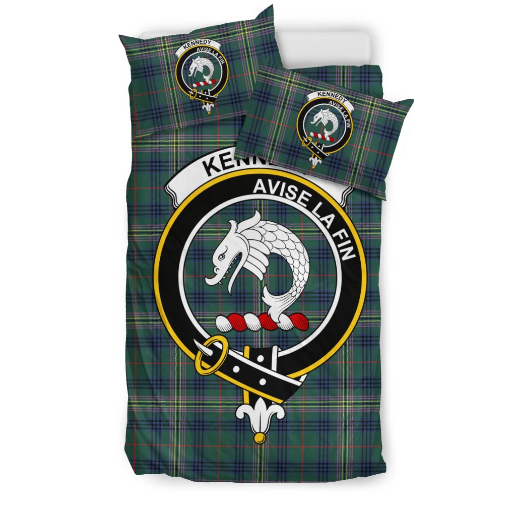 Kennedy Modern Tartan Crest Bedding Set