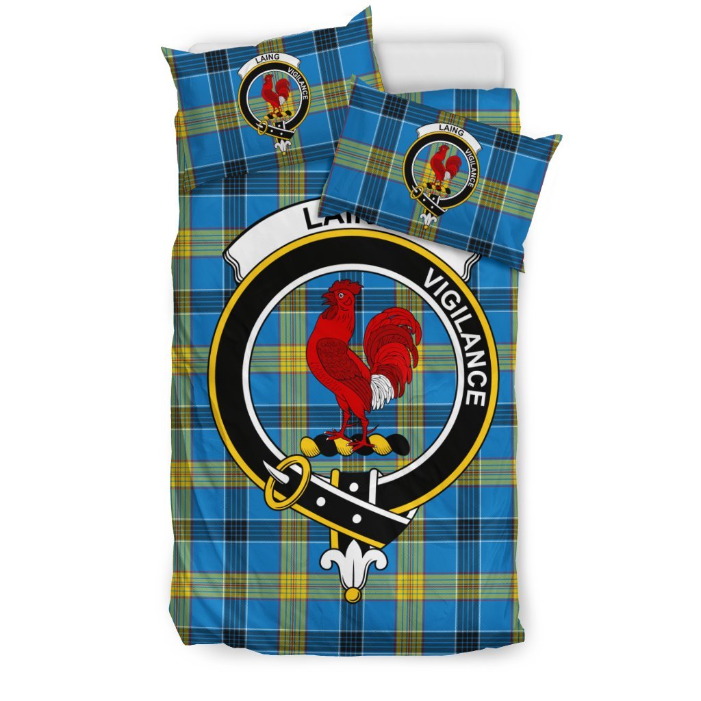 Laing Family Tartan Crest Bedding Set