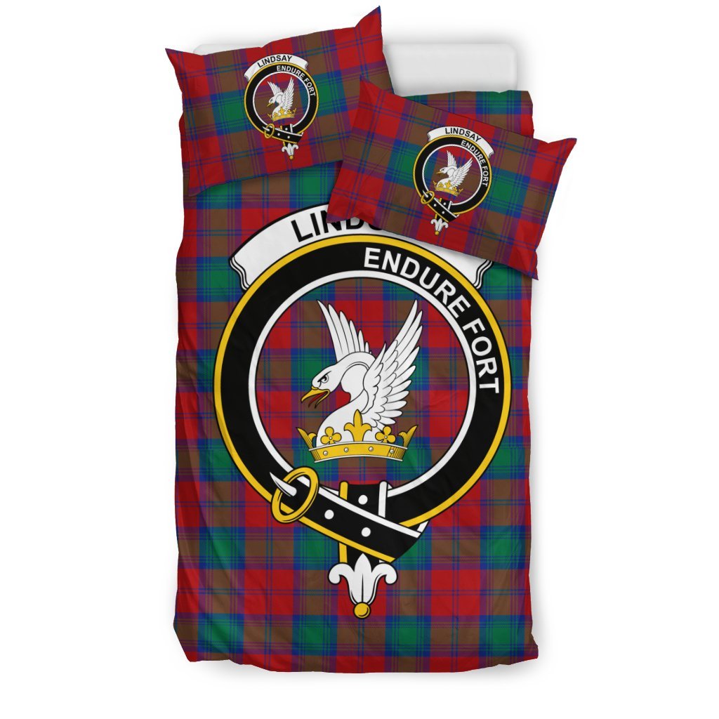 Lindsay Family Tartan Crest Bedding Set