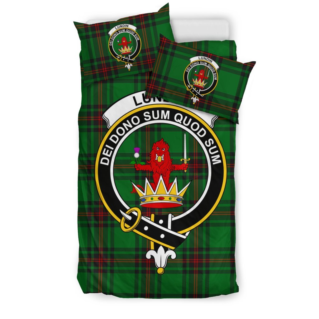 Lundin Family Tartan Crest Bedding Set