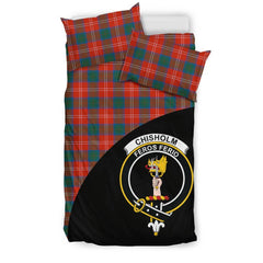 Chisholm Ancient Family Tartan Crest Wave Style Bedding Set