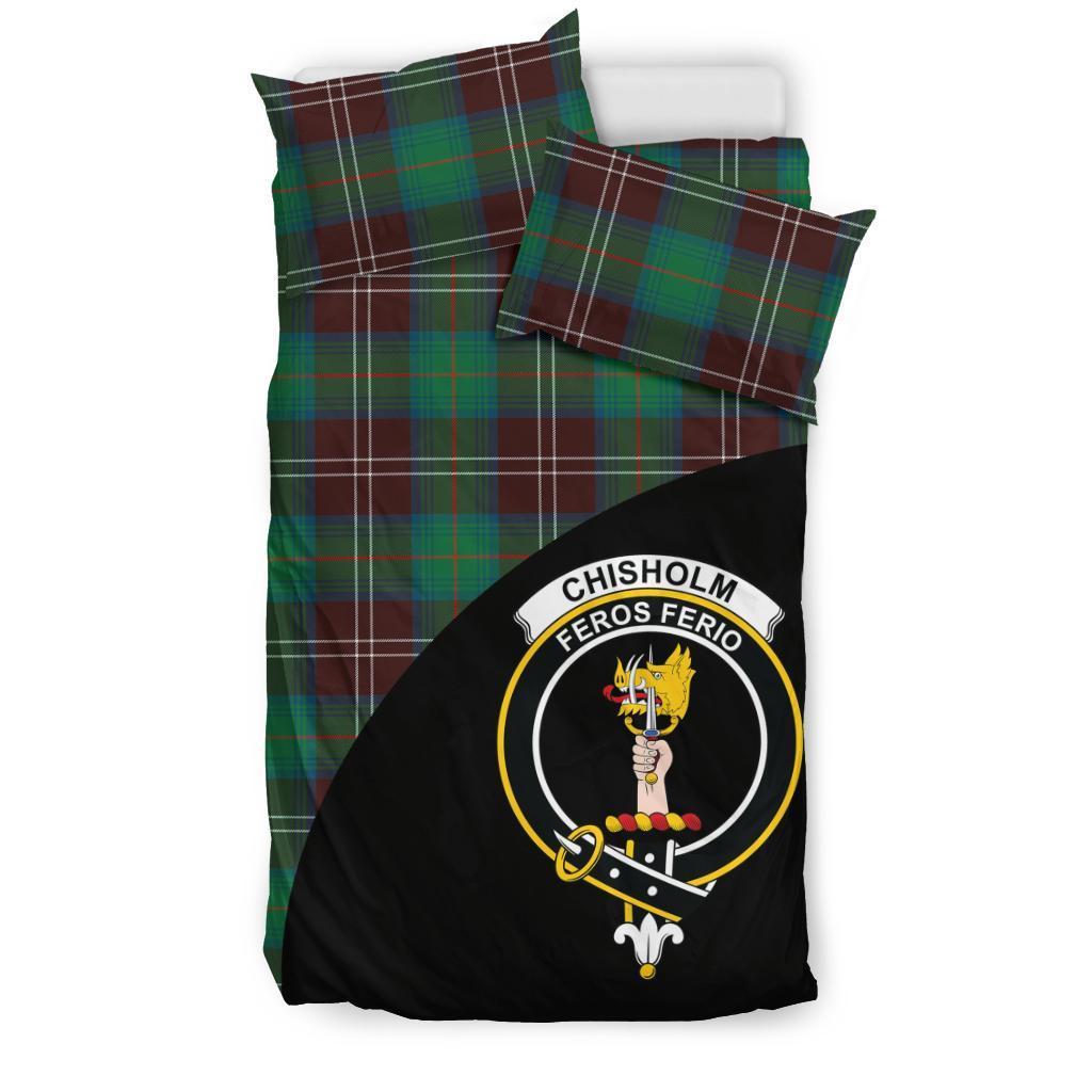 Chisholm Hunting Ancient Family Tartan Crest Wave Style Bedding Set