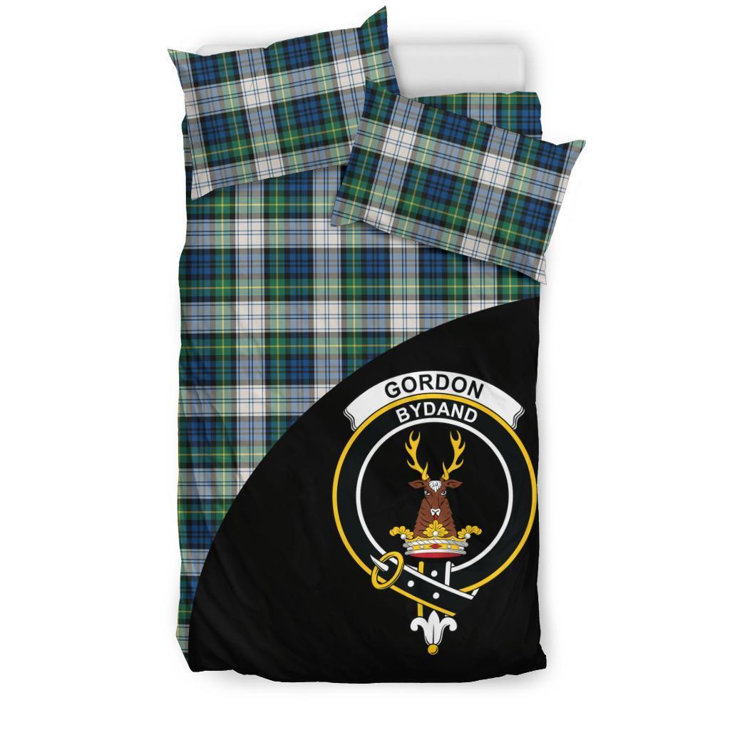 Gordon Dress Ancient Family Tartan Crest Wave Style Bedding Set