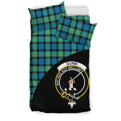 Gunn Ancient Family Tartan Crest Wave Style Bedding Set