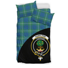 Hamilton Hunting Ancient Family Tartan Crest Wave Style Bedding Set