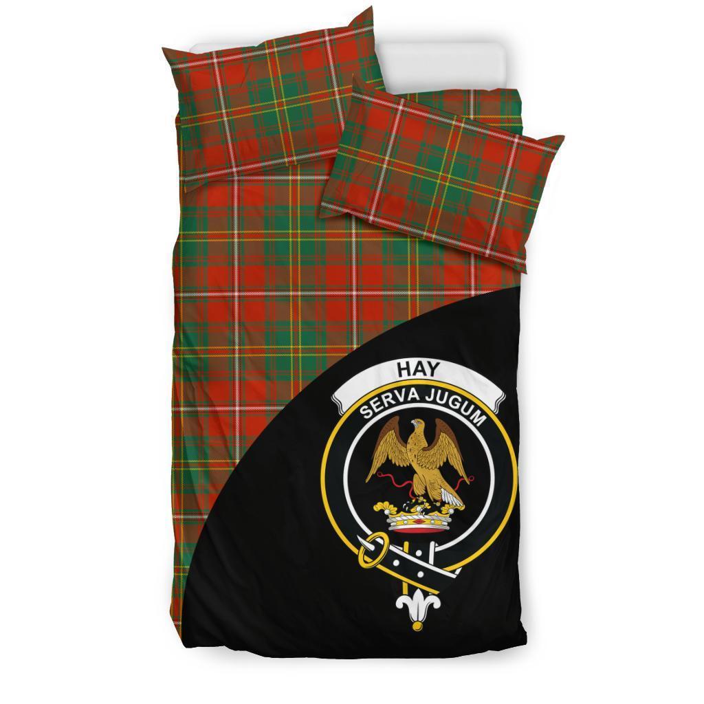 Hay Ancient Family Tartan Crest Wave Style Bedding Set