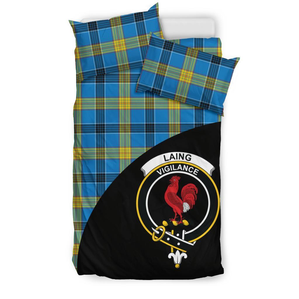 Laing Family Tartan Crest Wave Style Bedding Set