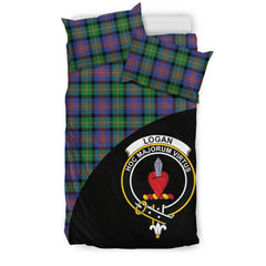 Logan Ancient Tartan Crest Bedding Set - Wave Style