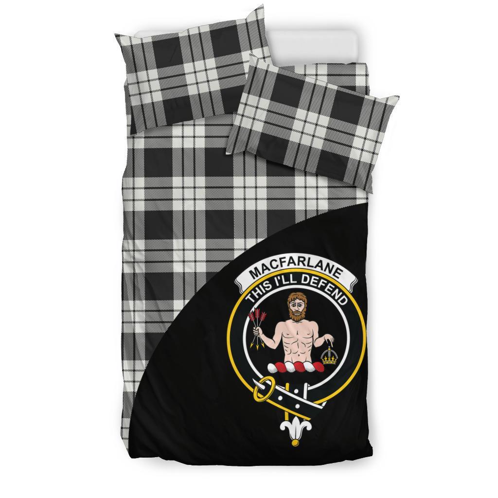 MacFarlane Black And White Ancient Tartan Bedding Set