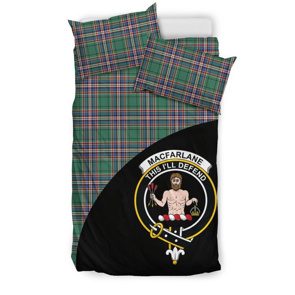 MacFarlane Hunting Ancient Family Tartan Crest Wave Style Bedding Set