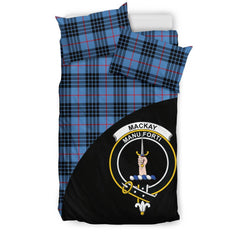 MacKay Blue Tartan Crest Wave Style Bedding Set