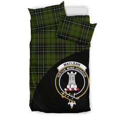 MacLean Hunting Family Tartan Crest Wave Style Bedding Set