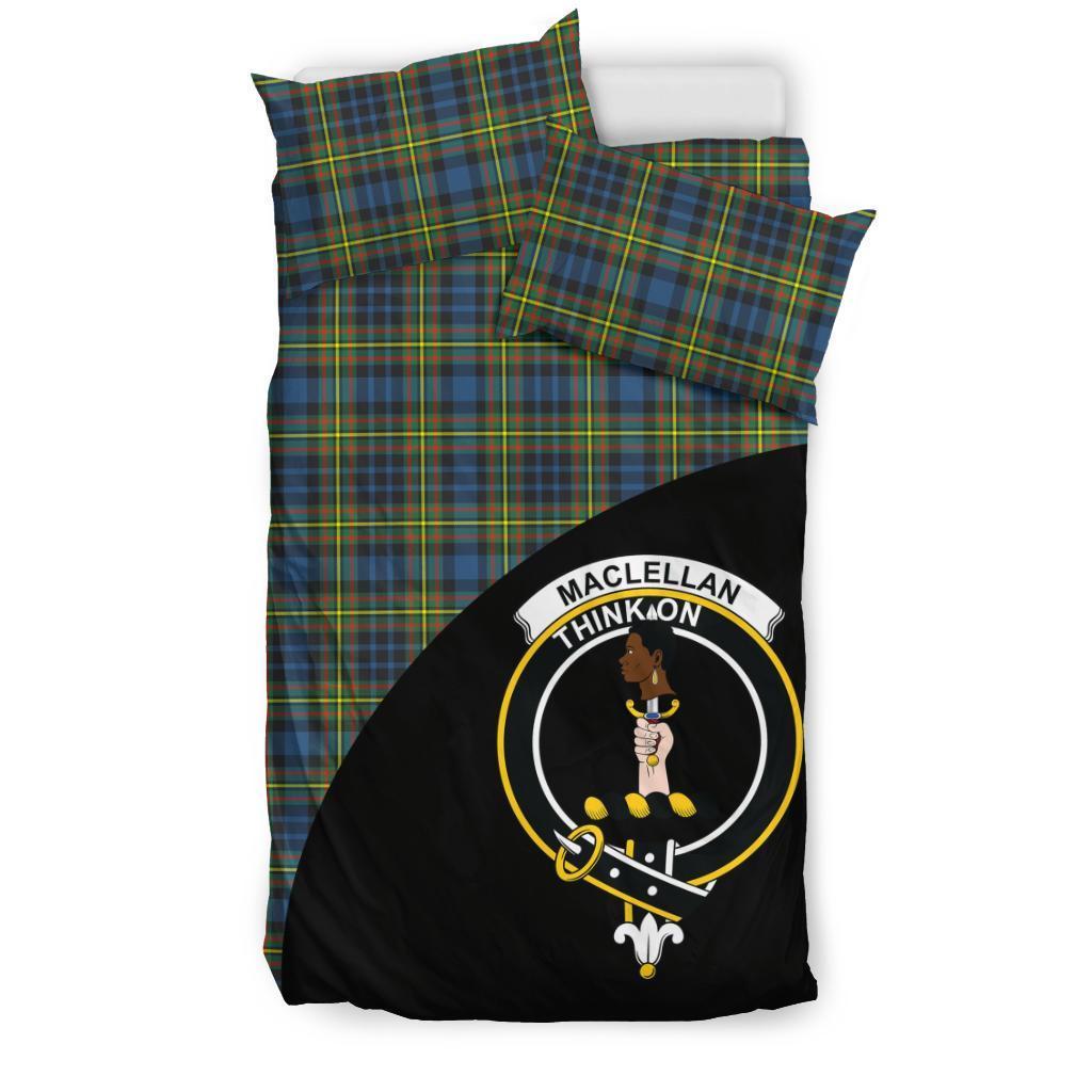 MacLellan Ancient Family Tartan Crest Wave Style Bedding Set