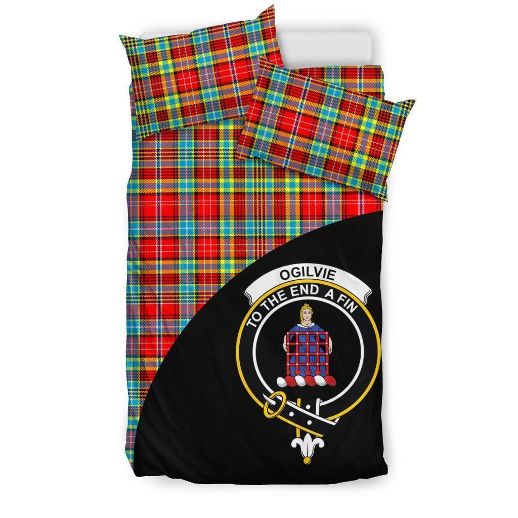 Ogilvie Family Tartan Crest Wave Style Bedding Set