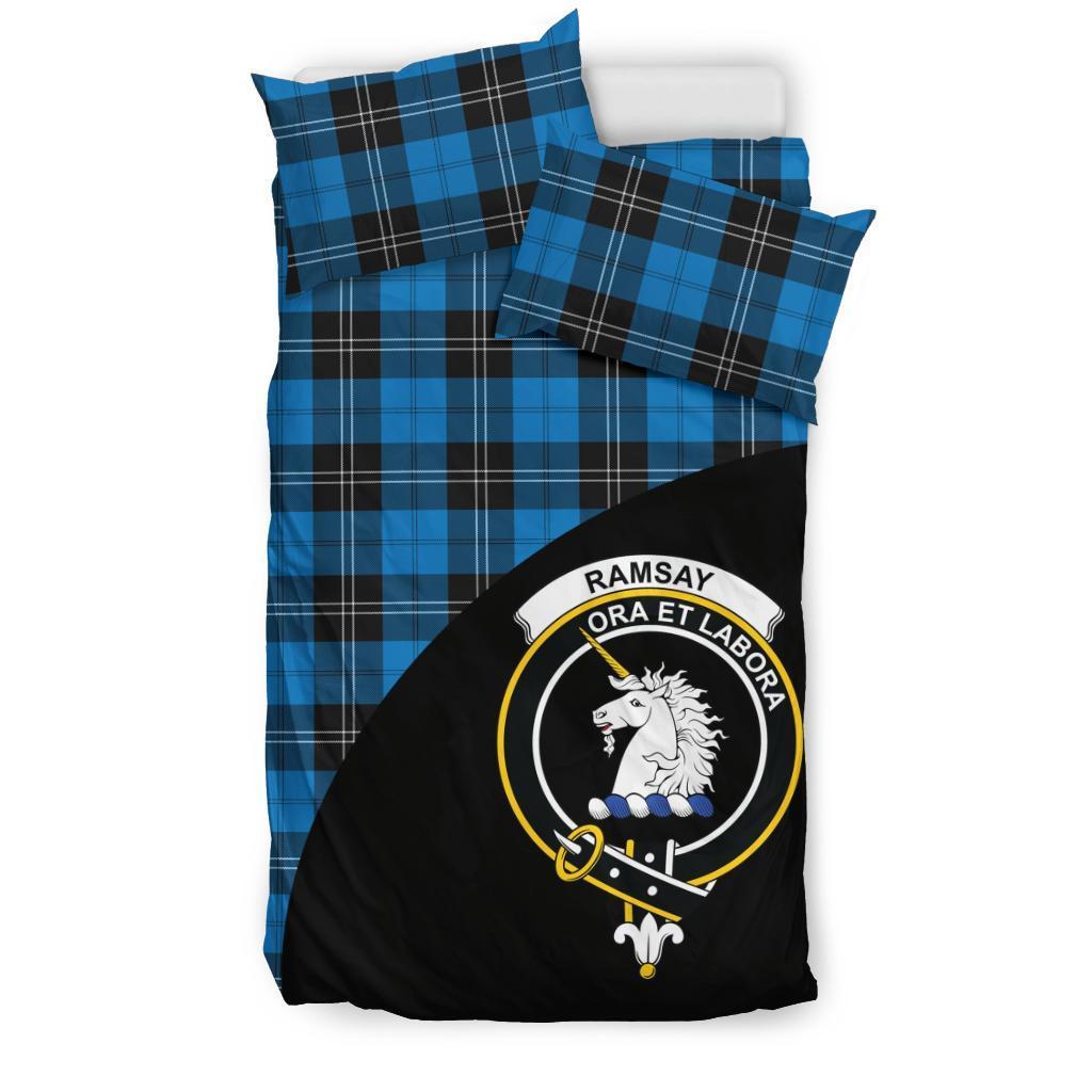 Ramsay Blue Ancient Family Tartan Crest Wave Style Bedding Set