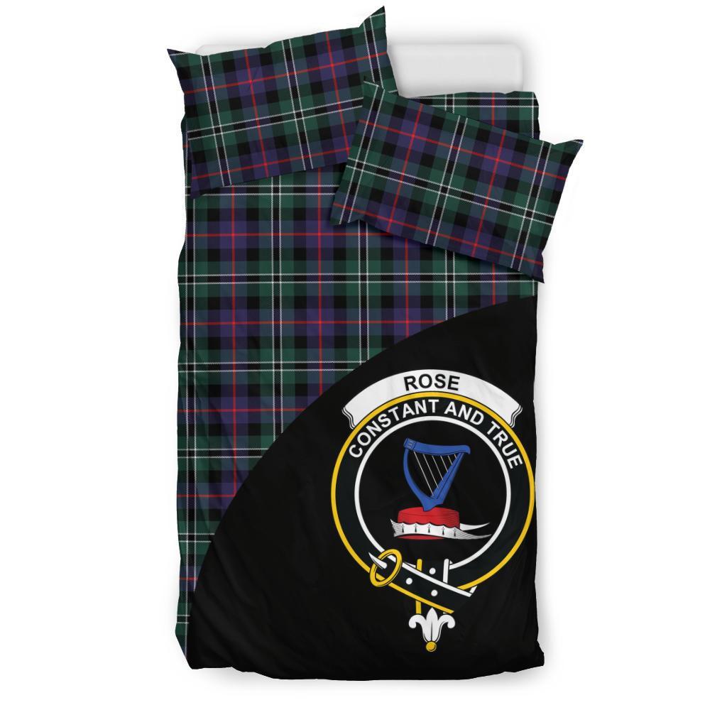 Rose Hunting Modern Family Tartan Crest Wave Style Bedding Set