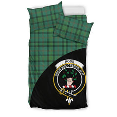 Ross Hunting Ancient Family Tartan Crest Wave Style Bedding Set