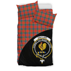 Sinclair Ancient Family Tartan Crest Wave Style Bedding Set