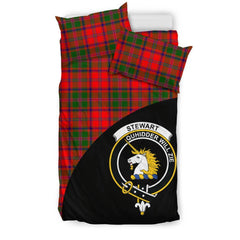 Stewart of Appin Modern Family Tartan Crest Wave Style Bedding Set