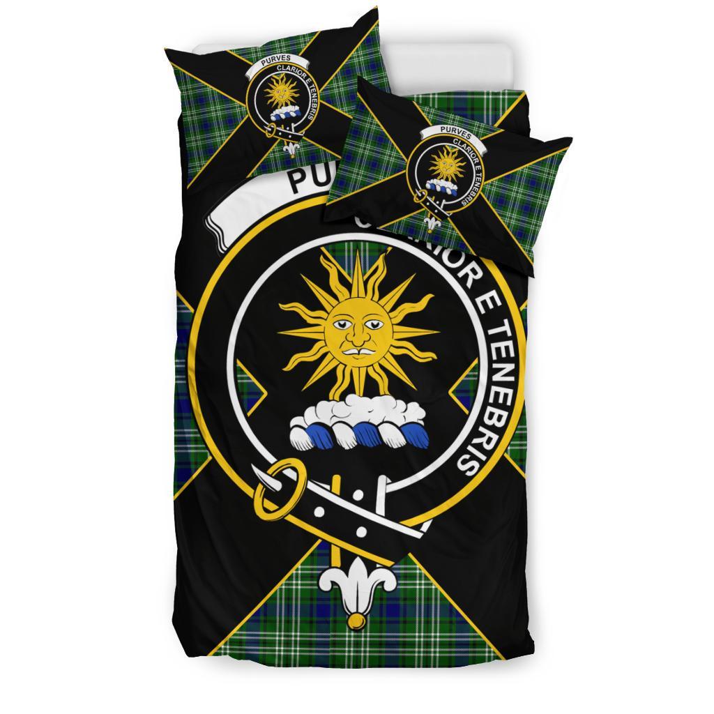 Purves Tartan Crest Bedding Set - Luxury Style