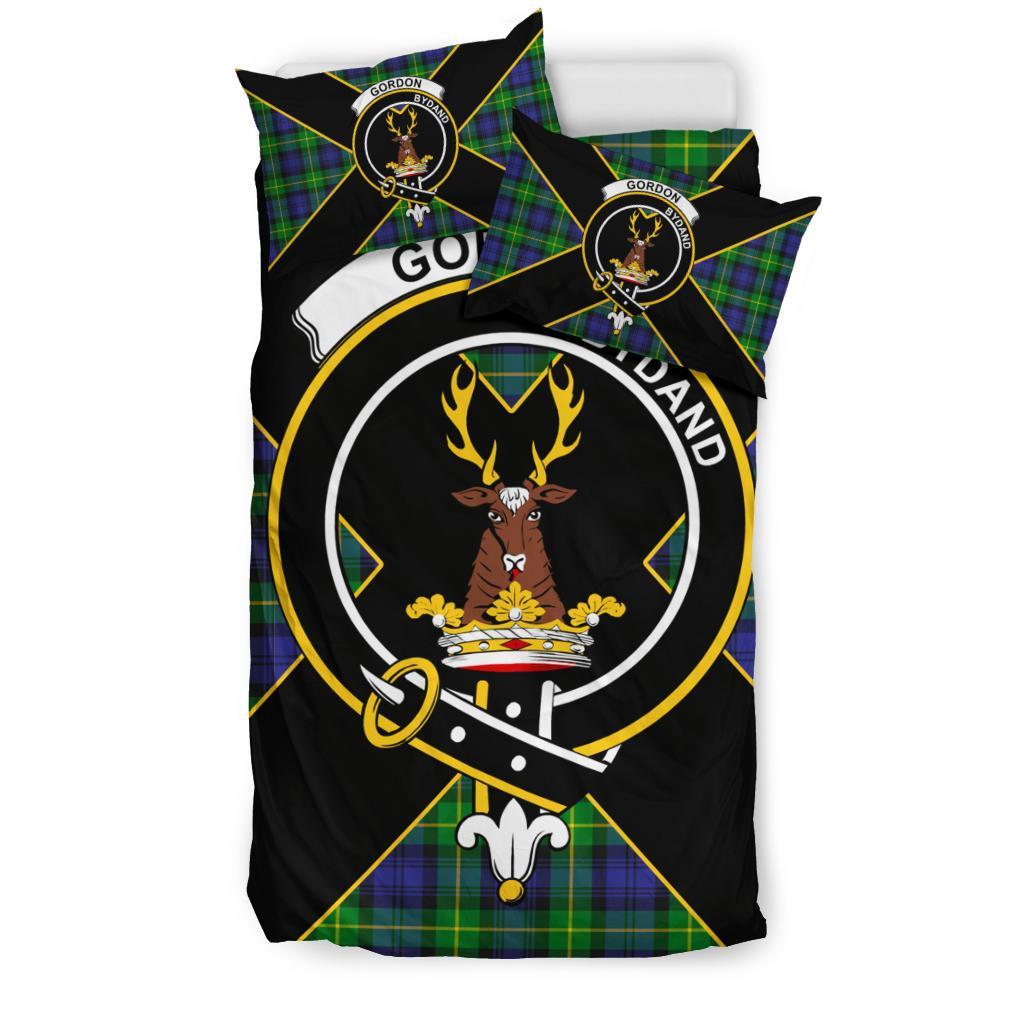 Gordon Tartan Crest Bedding Set - Luxury Style