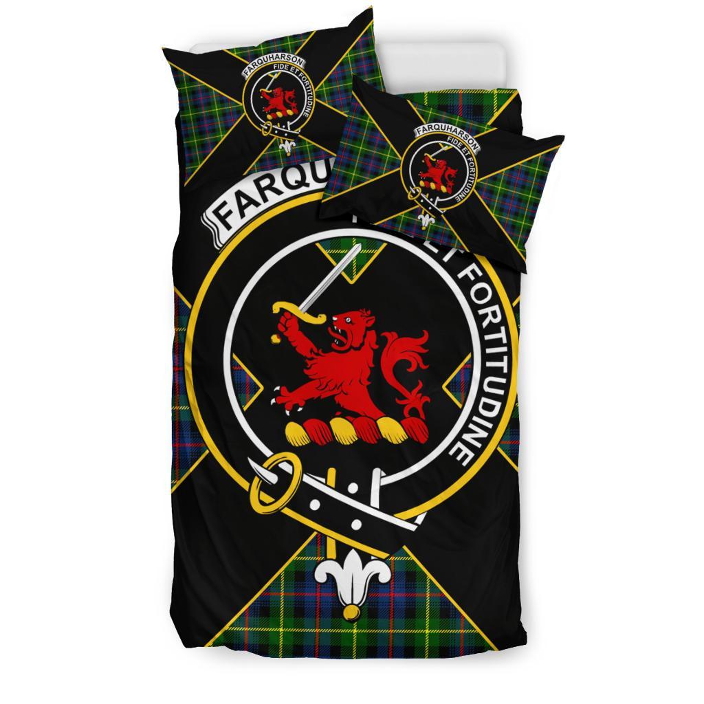 Farquharson Tartan Crest Bedding Set - Luxury Style