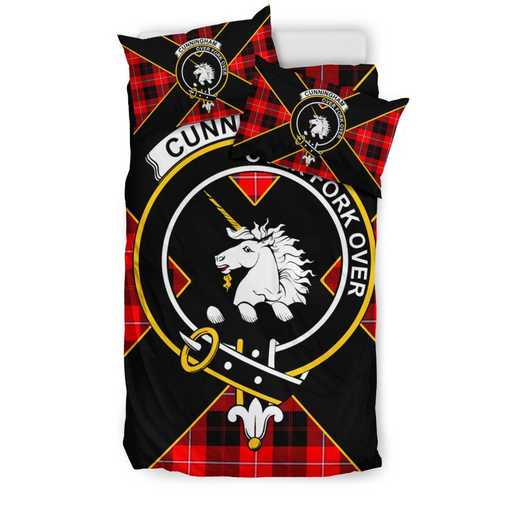 Cunningham Tartan Crest Luxuxy Style Bedding Set